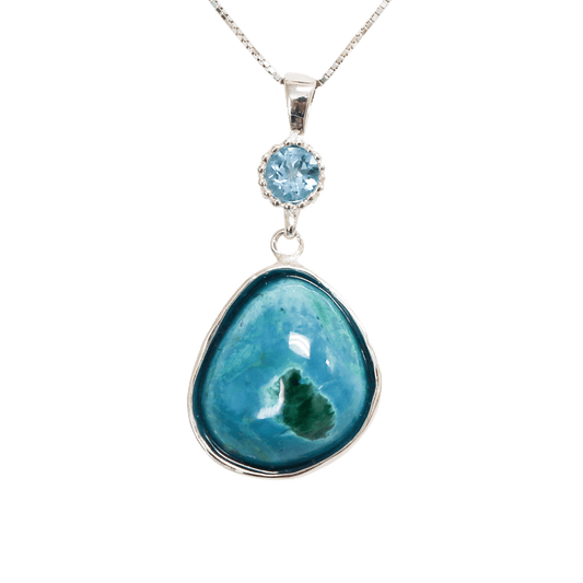 Eilat Stone Necklace with Aquamarine Stone