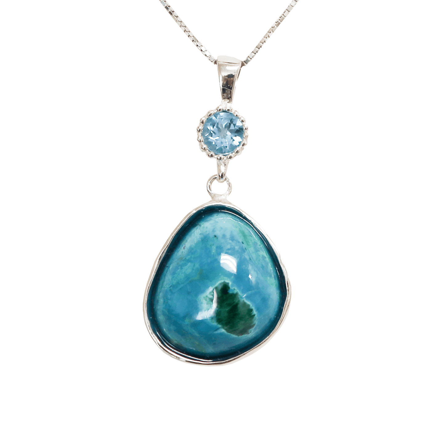 Eilat Stone Necklace with Aquamarine Stone
