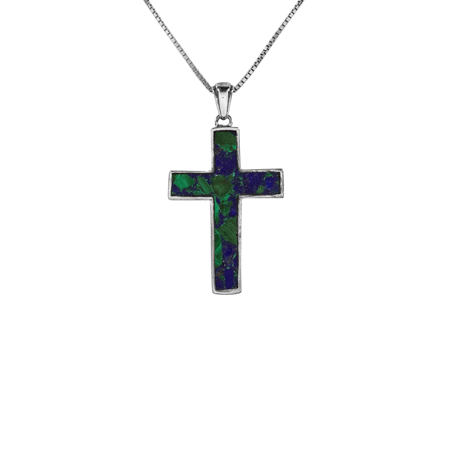 Eilat Stone Cross necklace on sterling silver chain