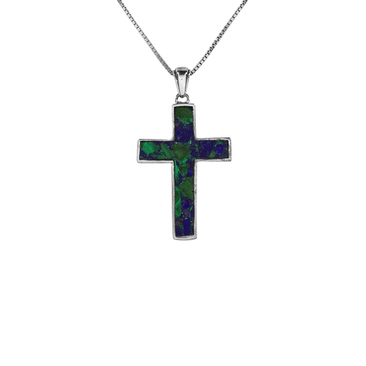 Eilat Stone Cross necklace on sterling silver chain