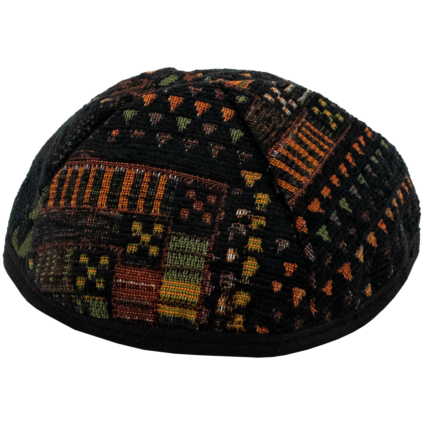 Black Kippah with muted colors