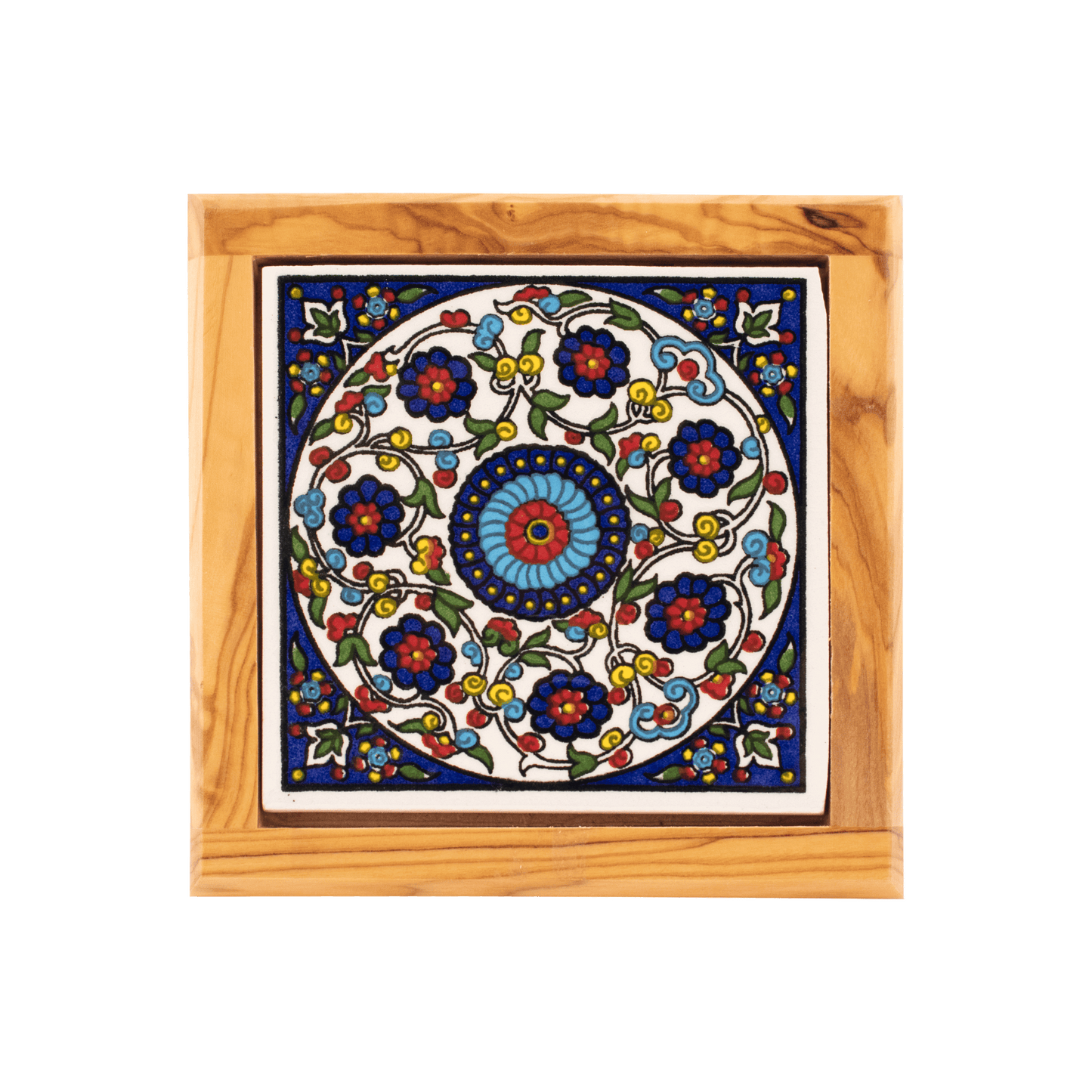 Armenian Ceramic & Olive Wood Coaster (Various)