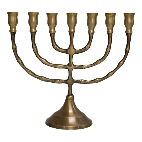 8" Solid Brass Temple Menorah