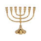 6.25" Polished Brass Temple Menorah
