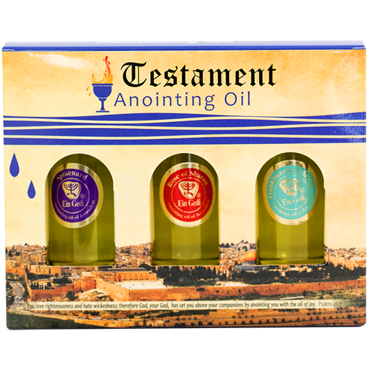 A set of 3 anointing oils Myrrh and Frankincense, Rose of Sharon, and Spikenard