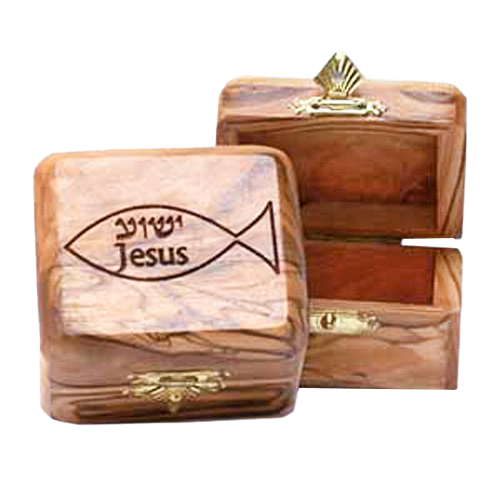 Jesus/Yeshua Square Olive Wood Box