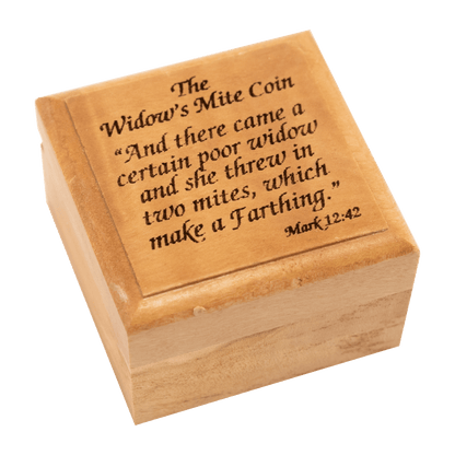Genuine Widow's Mite in Olive Wood Box ( Various Boxes)