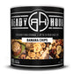 ready hour #10 can banana chips black with up close banana chips and banana chips in wooden bowl on cover 