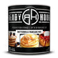 ready hour #10 can buttermilk pancake mix black cover featuring two images of pancakes and one image of waffles 