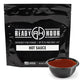 ready hour hot sauce in black packaging with sauce cup in front