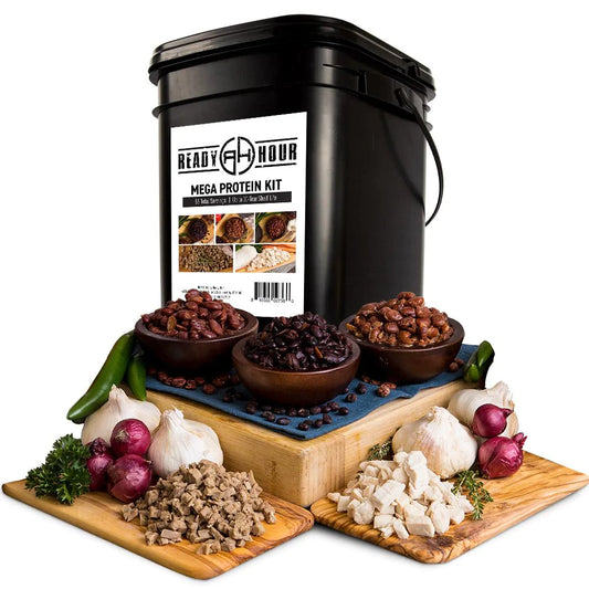 Ready hour mega protein meal kit bucket with meat and beans