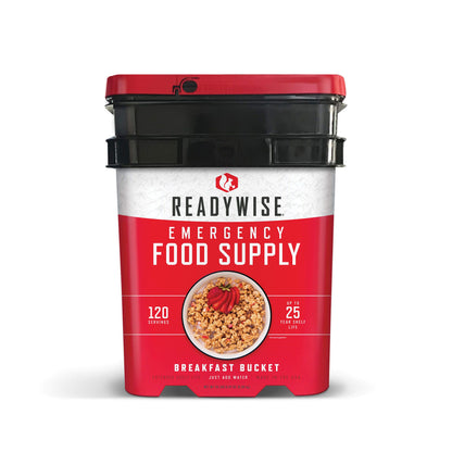 Readywise emergency food supply 120 serving breakfast bucket 