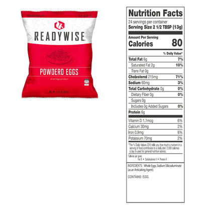 ReadyWise Emergency Freeze Dried Powdered Eggs (144 Servings)