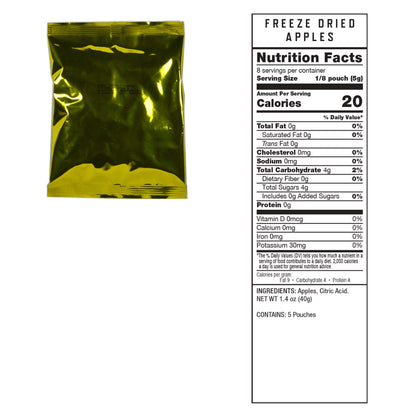 readywise emergency food supply 120 serving  freeze dried fruit bucket freeze dried apples nutritional information 