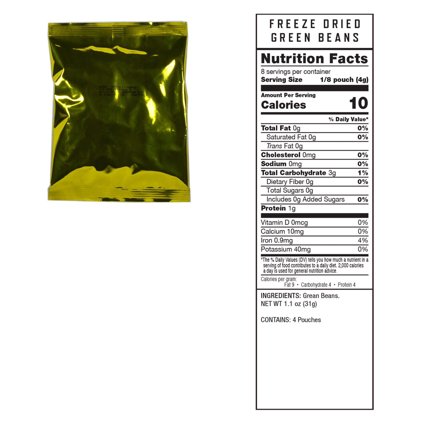 readywise emergency food supply 120 serving freeze dried vegetable bucket freeze dried green beans nutritional information 