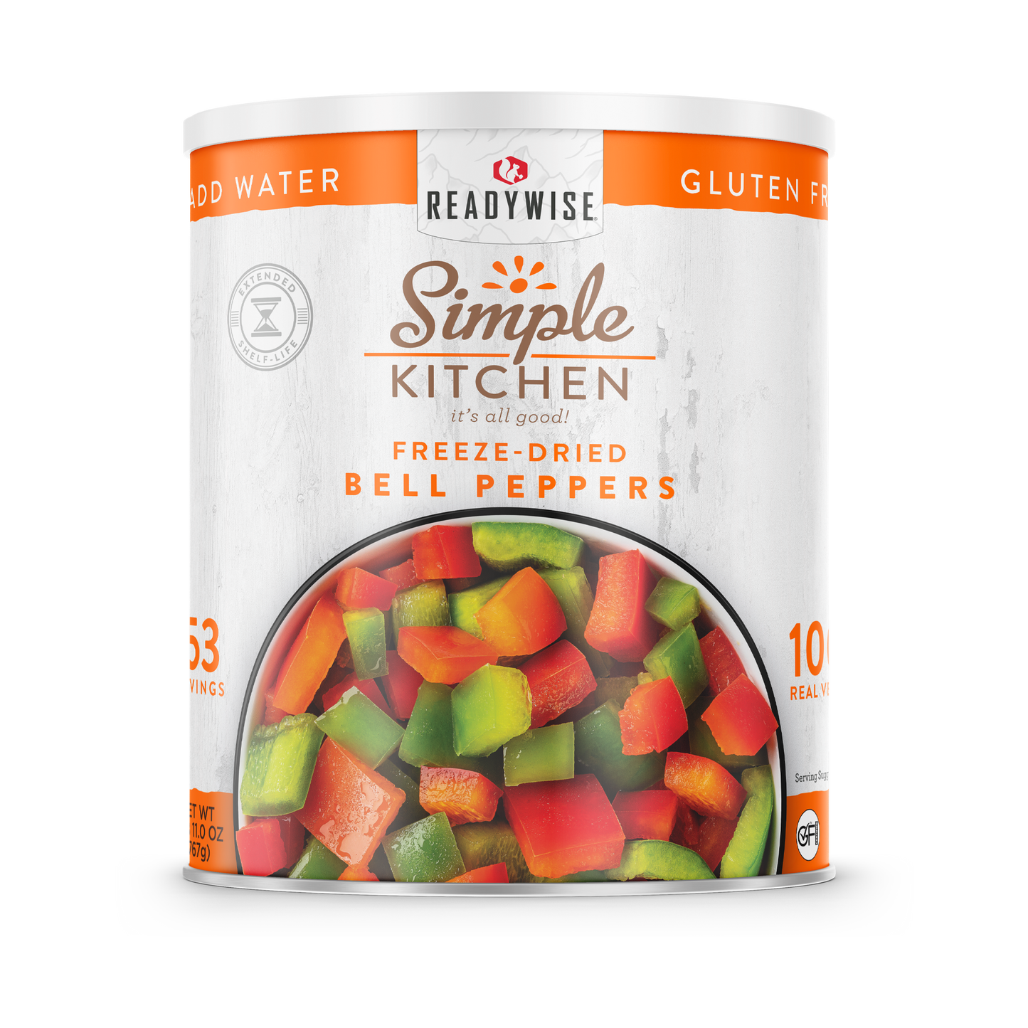 Simple Kitchen #10 Can: Freeze-Dried Red & Green Bell Peppers