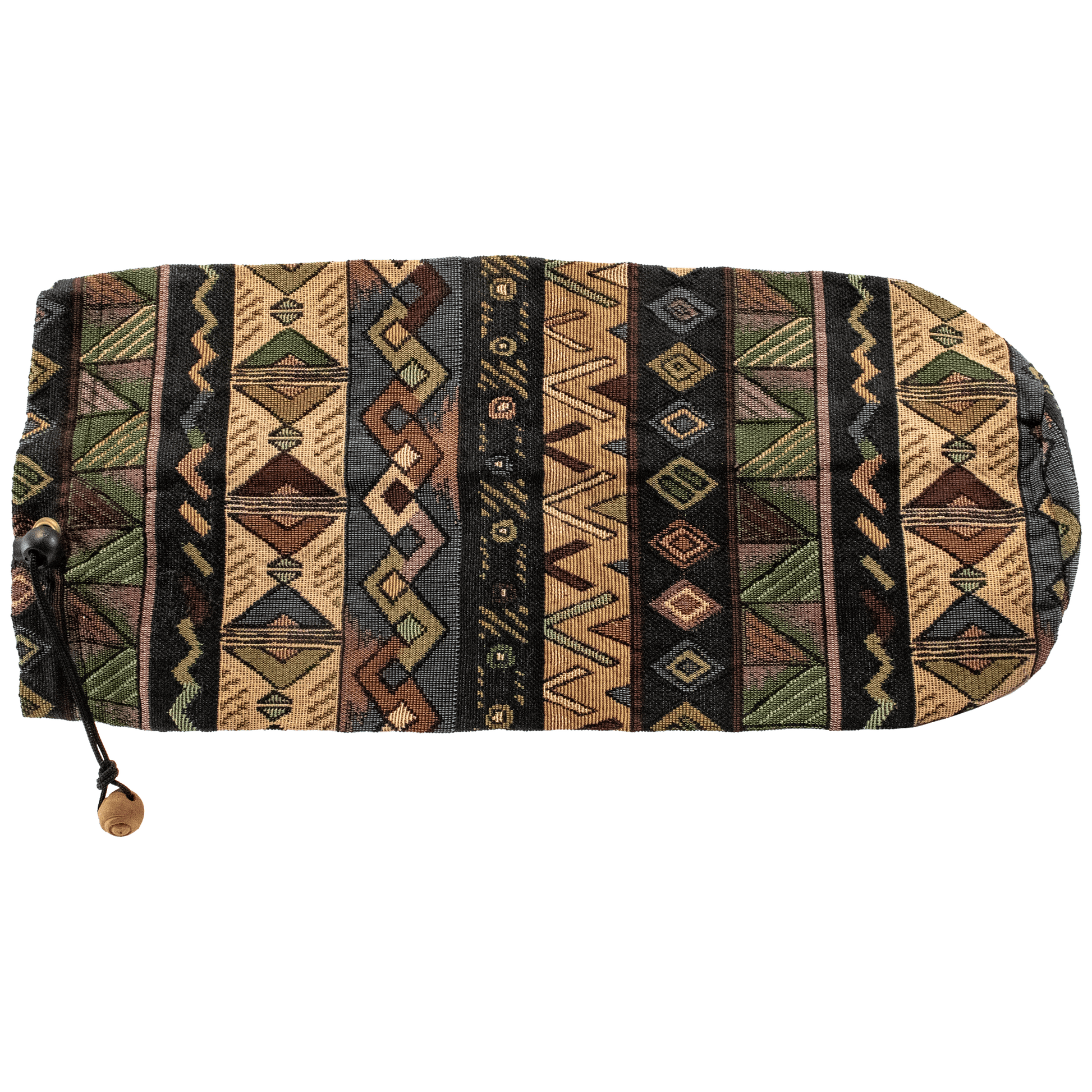 17 Inch Shofar Bag black and earthy toned tribal pattern
