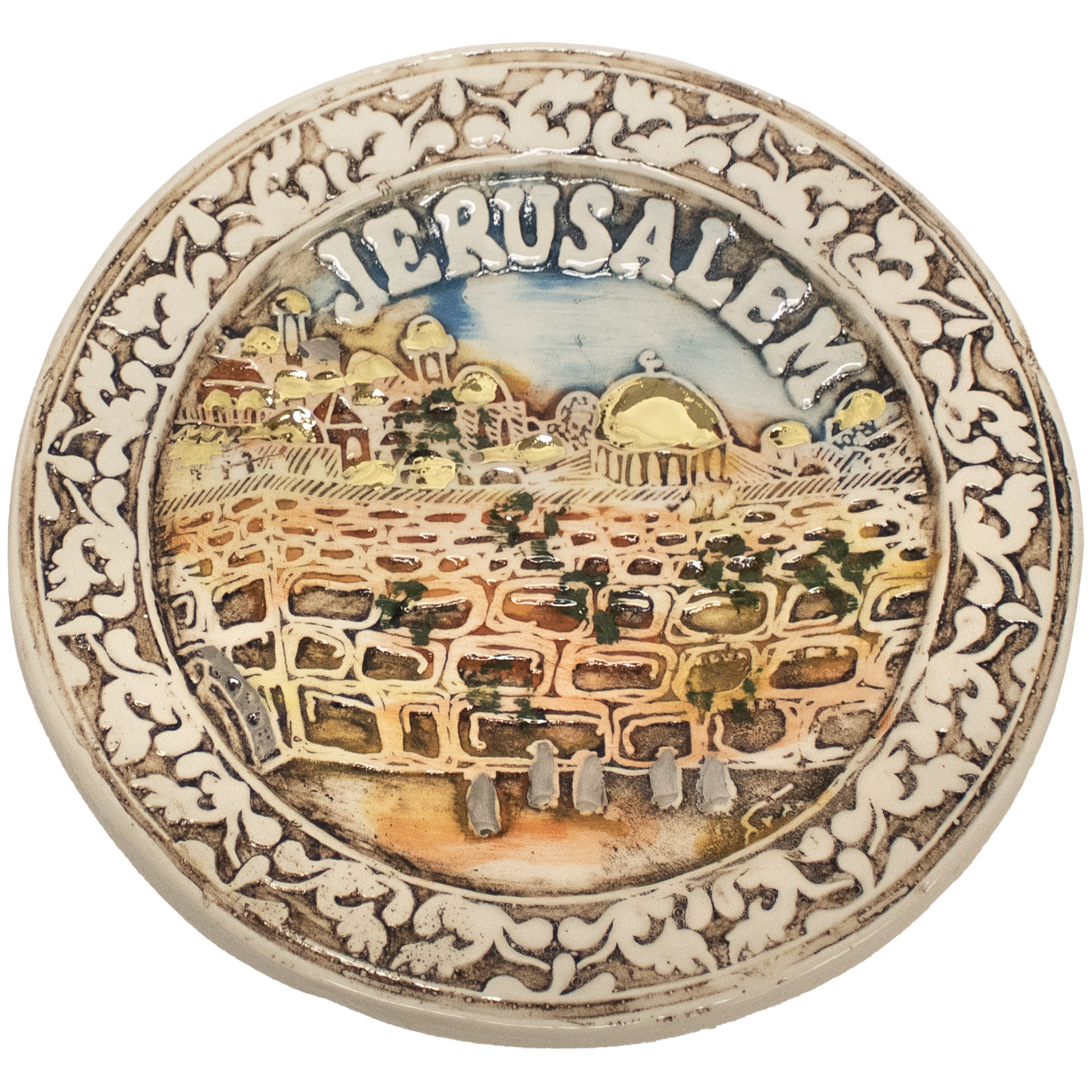 Made in Israel Hand Painted Jerusalem Decorative Plate Ceramic Medium