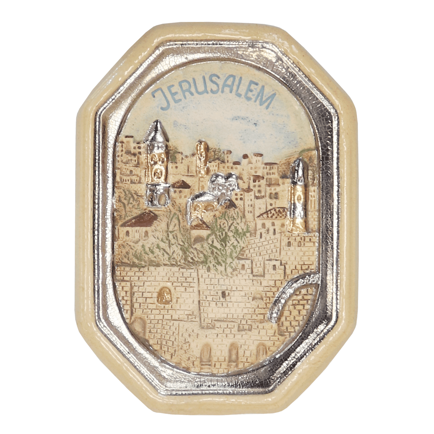 Jerusalem Ceramic Plate - Hand Painted (Rectangle)