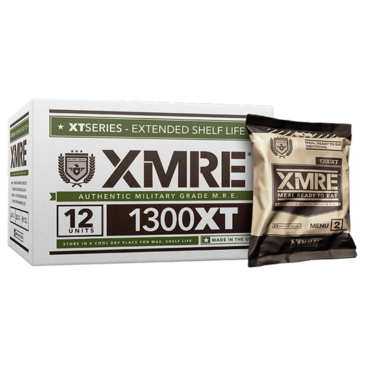 XMRE 1300XT Case of 12 assorted Meals with FRH, emergency food supply