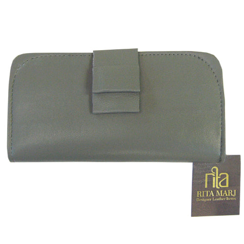 Solomea Leather Wallet - Gray