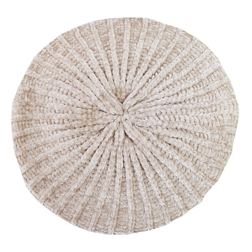 Knitted Chenille Beret - Taupe