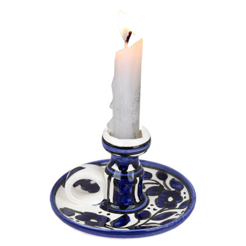 Armenian Ceramic Single Candle Holder - Blue