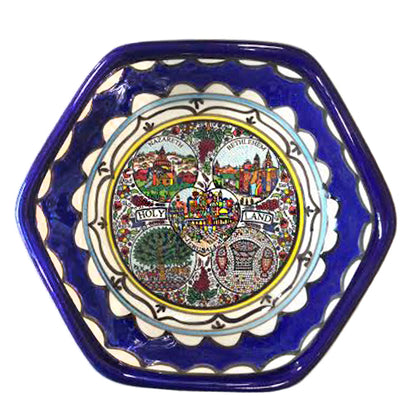 Armenian Holy Land Hexagonal Bowl