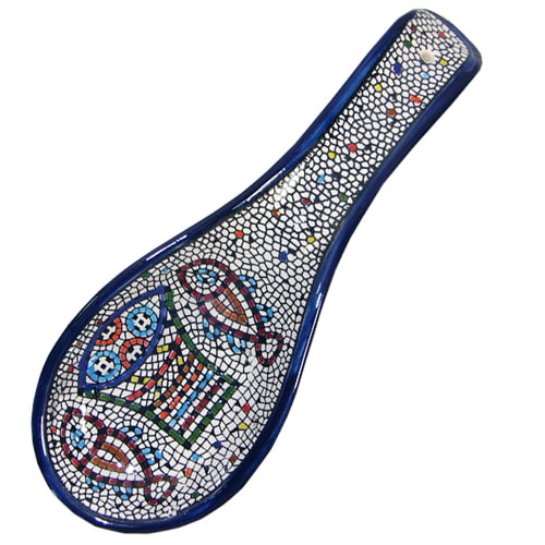 Armenian Ceramic Loaves and Fishes (Tabgha)  Spoon Rest