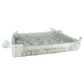 Challah Basket - White with Silver Pomegranates - Large