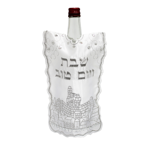 Shabbat Wine Bottle Cover - Jerusalem