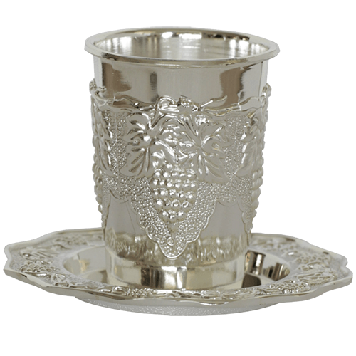 Silver Kiddush Cup with Plate
