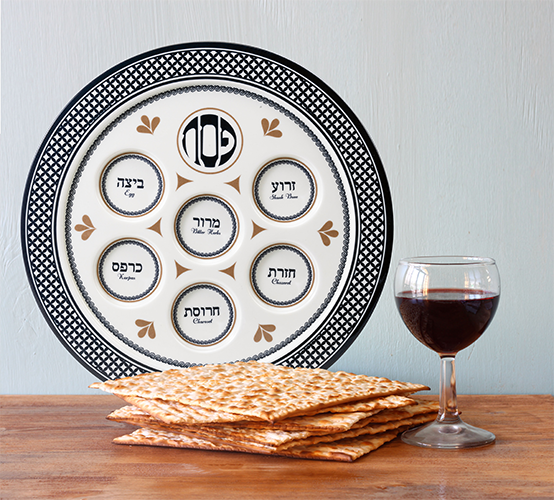 Passover Melamine Seder Plate - Black