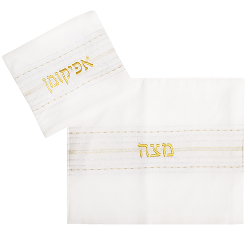 Passover Set (Gold & Silver Stripes)- Hand Woven by Gabrieli