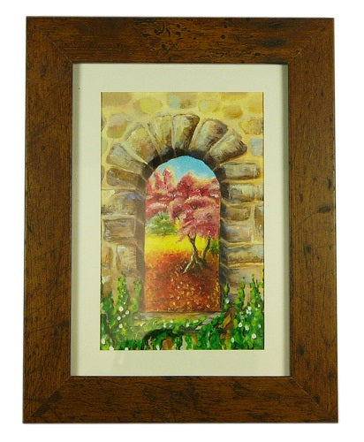 Window to Your Garden (Small) Print by Gitit - Honey Frame