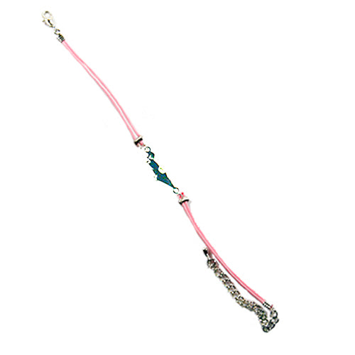 Silver Tone Israel Charm Bracelet (Light Pink)