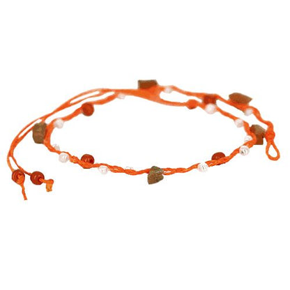 Handcrafted Bracelet (Orange), Christian, Holy Land, Hebrew Heritage, (JB097.7)