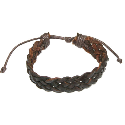 Braided Leather Bracelet - Brown