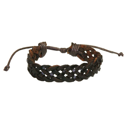 Braided Leather Bracelet - Brown