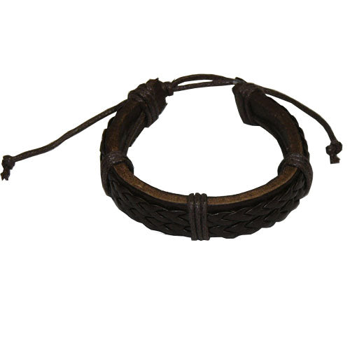 Leather Braided Bracelet 2 - Brown