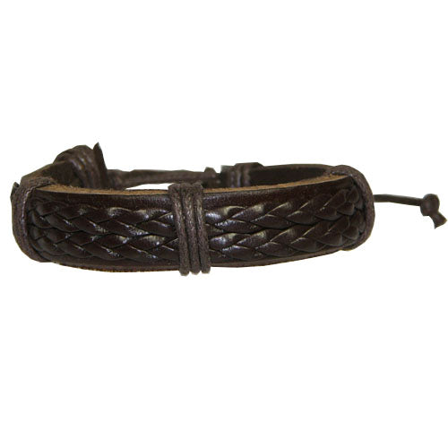Leather Braided Bracelet 2 - Brown