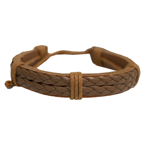 Leather Braided Bracelet 2 - Tan