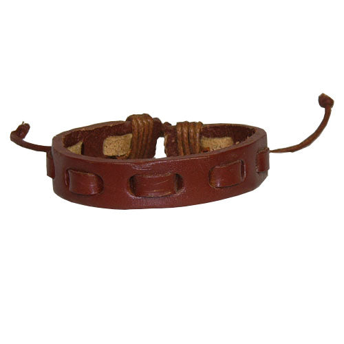 Leather Woven Bracelet - Tan