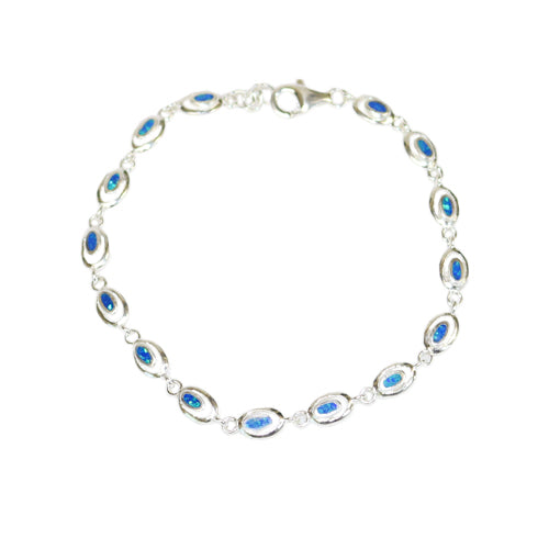 Opal Oval Bracelet -  Bright Blue