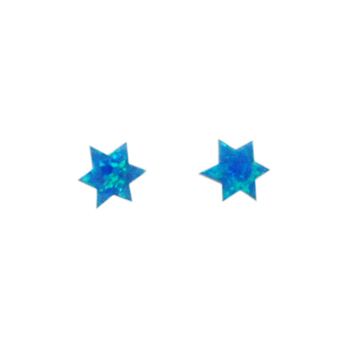 Opal Star Post Earrings - Blue