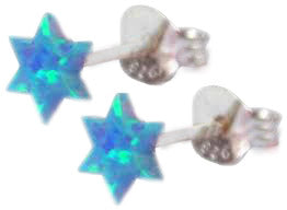 Opal Star Post Earrings