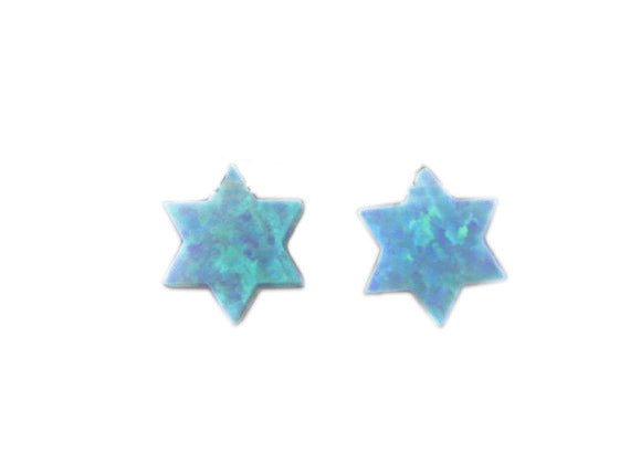 Opal Star Post Earrings