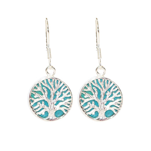 Tree of Life & Turquoise Earrings