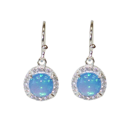 Round Opal & Crystal Earrings
