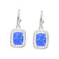 Opal & Crystal Square Earrings (Blue)
